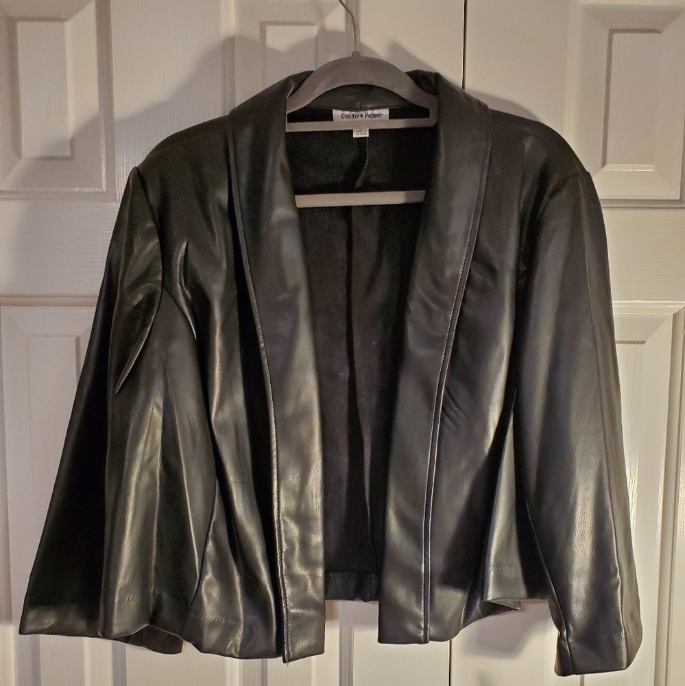 NEW Black Soft Faux Leather Dress Jacket, Size 3X